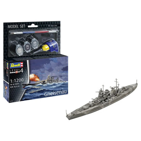Model Set Battleship Gneisenau, Revell Modellbausatz mit Basiszubehör