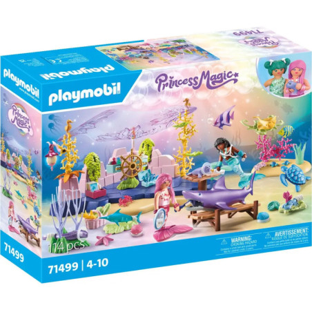 Playmobil Princess Magic Set mit Meerjungfrauen, Meeresbewohnern und farbenfroher Unterwasserlandschaft.