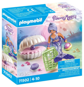 Playmobil Princess Magic Set mit Meerjungfrau, Muschel und ozeanischen Accessoires in der Verpackung.