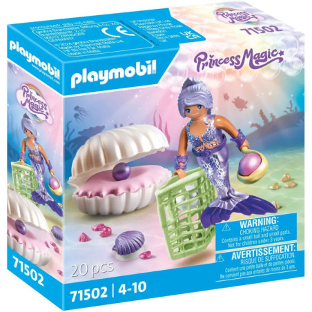 Playmobil Princess Magic Set mit Meerjungfrau, Muschel und ozeanischen Accessoires in der Verpackung.