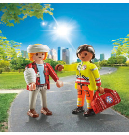 PLAYMOBIL 71506 DuoPack Sanitäterin mit Patient