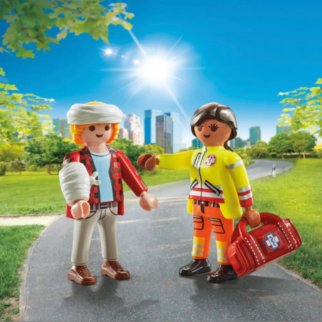 PLAYMOBIL 71506 DuoPack Sanitäterin mit Patient