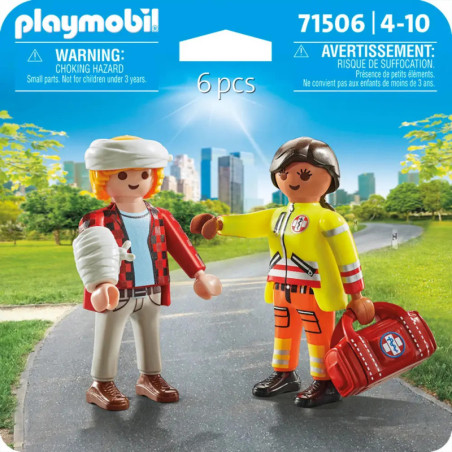 PLAYMOBIL 71506 DuoPack Sanitäterin mit Patient