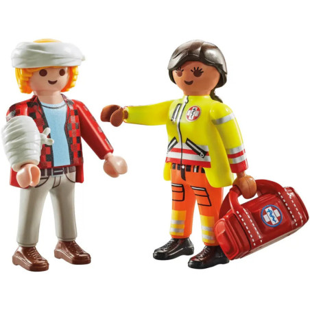 PLAYMOBIL 71506 DuoPack Sanitäterin mit Patient