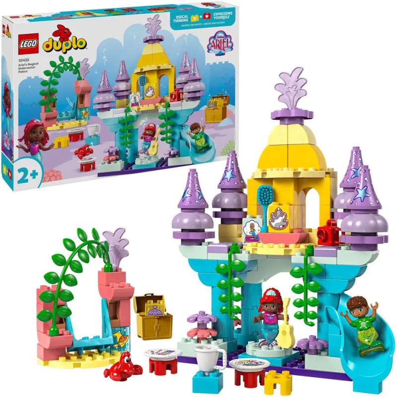 LEGO DUPLO Disney Arielles Unterwasserschloss mit Figuren und Zubehör, geeignet für Kinder ab 2 Jahren.
