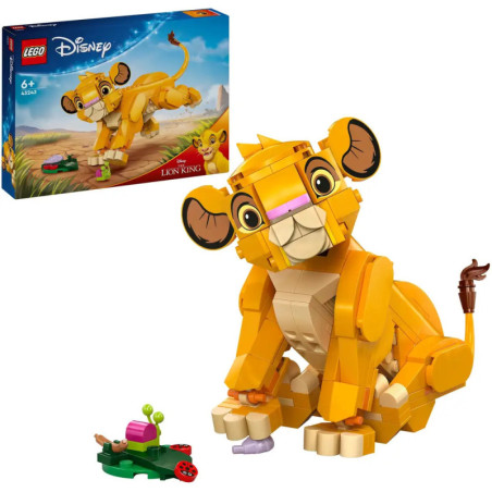 LEGO Disney König der Löwen Simba Set mit Box, Simba-Figur und kleinem grünen Insekt als baubares Element vorne. LEGO Disney König der Löwen Simba Set mit Box, Simba-Figur und kleinem grünen Insekt als baubares Element vorne.
