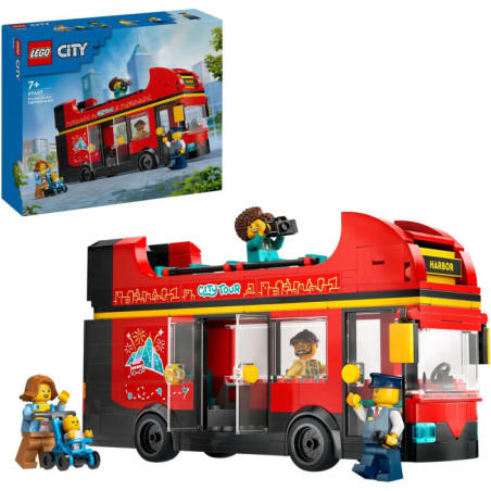 LEGO City Doppeldeckerbus-Set mit Minifiguren, darunter Busfahrer und Passagiere. Die Verpackung ist abgebildet. LEGO City Doppeldeckerbus-Set mit Minifiguren, darunter Busfahrer und Passagiere. Die Verpackung ist abgebildet.