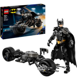 LEGO Batman Figur mit Batcycle, Verpackung, Batman-Logo und Altersempfehlung ab 12 Jahren.