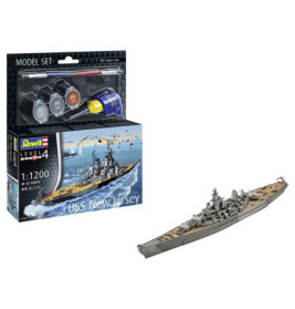 Model Set Battleship USS New Jersey, Revell Modellbausatz mit Basiszubehör