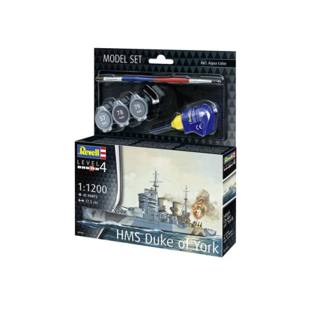 Model Set Battleship HMS Duke of York, Revell Modellbausatz mit Basiszubehör Model Set Battleship HMS Duke of York, Revell Modellbausatz mit Basiszubehör