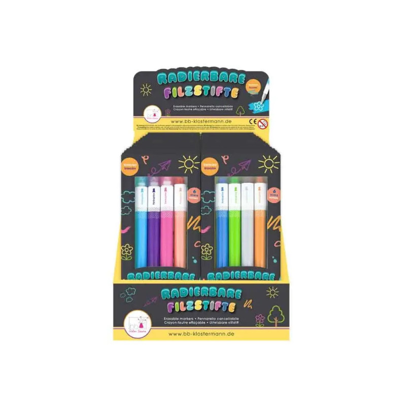 Radierbare Filzstifte im Display