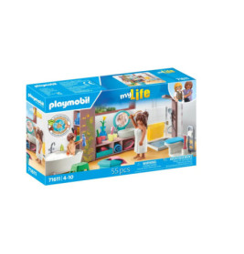 Playmobil myLife Badezimmer-Set mit Figuren und Zubehör, 55 Teile, geeignet für Kinder von 4-10 Jahren.