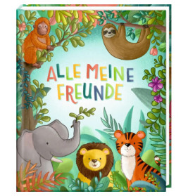 Coppenrath Freundebuch "Wilde Tiere - Alle meine Freunde" mit illustrierten Dschungeltieren auf dem Cover.