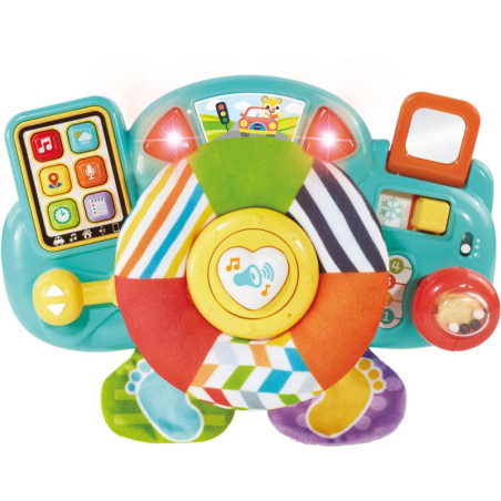 Buntes Spielzeug-Lenkrad mit Lichtern, Tasten und Mustern für Kleinkinder. Buntes Spielzeug-Lenkrad mit Lichtern, Tasten und Mustern für Kleinkinder.