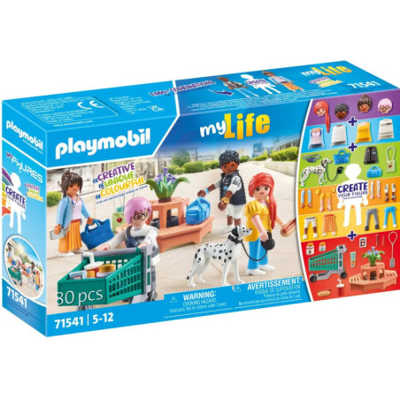 Playmobil myLife Tierarzt-Set mit Figuren, Tieren, Zubehör und einem Bausatz für eigene Spielfiguren.