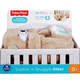 Plüschiger Fisher-Price Soothe n Snuggle Otter in Verpackung, geeignet für Babys ab 0 Monaten.