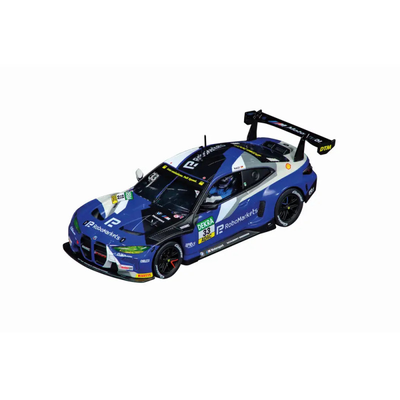 Blau-schwarzer Rennwagen mit Sponsor-Logos, großem Heckflügel und der Nummer 32 auf Türen und Motorhaube.