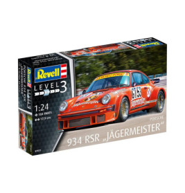 Revell Bausatz: Porsche 934 RSR Jägermeister, orange, Level 3, Maßstab 1:24, 104 Teile.
