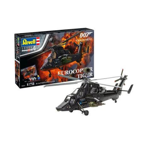 Geschenkset James Bond Eurocopter Tiger, Revell Modellbausatz mit Basiszubehör
