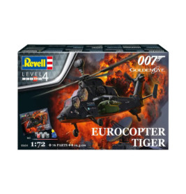 Geschenkset James Bond Eurocopter Tiger, Revell Modellbausatz mit Basiszubehör