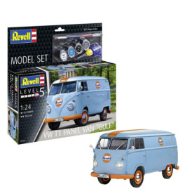 Model Set VW T1 panel van (Gulf Decoration), Revell Modellbausatz mit Basiszubehör