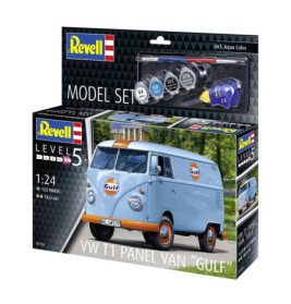 Model Set VW T1 panel van (Gulf Decoration), Revell Modellbausatz mit Basiszubehör