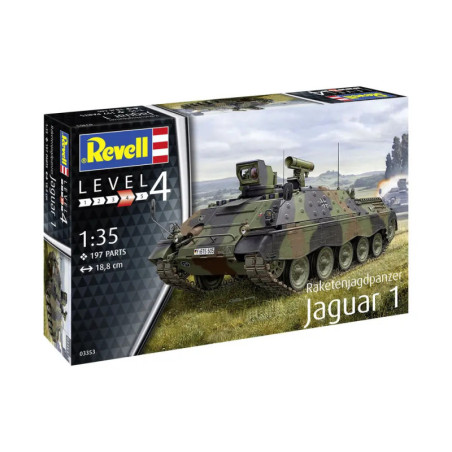 Revell Modellbausatz Jaguar 1 Jagdpanzer, Maßstab 1:35, Level 4, enthält 197 Teile.