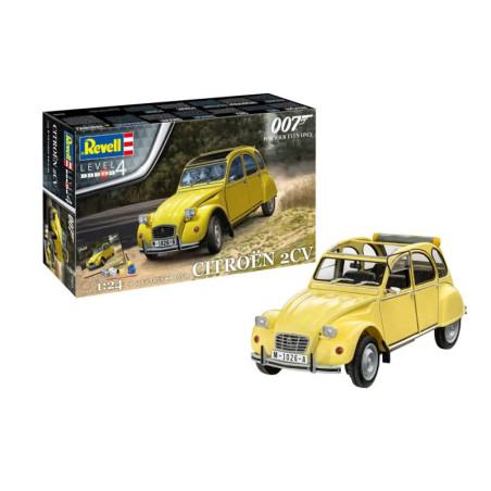Geschenkset James Bond Citroen 2 CV, Revell Modellbausatz mit Basiszubehör