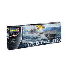Revell-Bausatz: Deutsches U-Boot Typ IX C/40 U190 auf stürmischer See, Maßstab 1:144.
