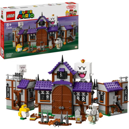LEGO Super Mario King Boo und das Spukgarten-Set mit Spukhaus, Figuren und Verpackung sind abgebildet.
