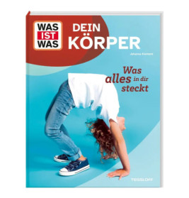Buchcover mit einem Kind im Rückwärtsbogen und dem Titel Was ist was: Dein Körper.