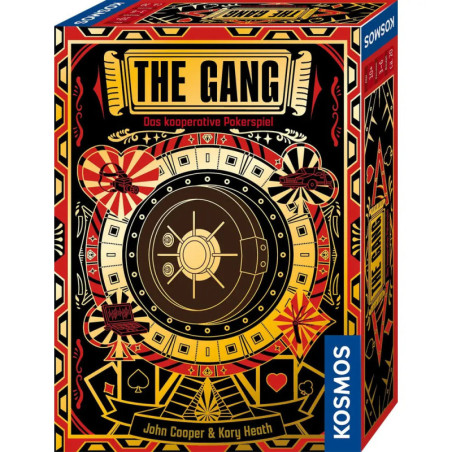 Spielschachtel The Gang mit auffälligen Mustern, Poker-Symbolen und seitlichem Kosmos-Logo.