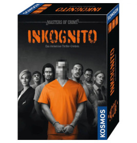 Das Cover von Masters of Crime: Inkognito zeigt eine Gruppe, darunter eine Person mit verpixeltem Gesicht.