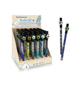 Radierbare Gelstifte Fußball im Display