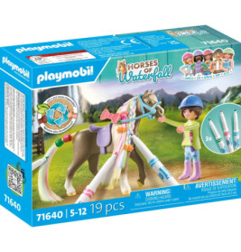 Playmobil Horses of Waterfall Set mit Mädchen, Pferd und drei Stiften zum Färben der Pferdemähne.