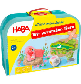 Bunte HABA-Spieleschachtel Wir verarzten Tiere für Kinder ab 2 Jahren mit Tieren, Verbänden und Würfeln.
