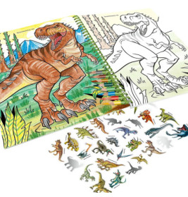 Dino World Malbuch mit Buntstiften