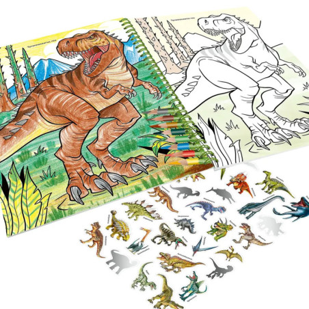 Dino World Malbuch mit Buntstiften
