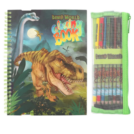 Dino World Malbuch mit Buntstiften
