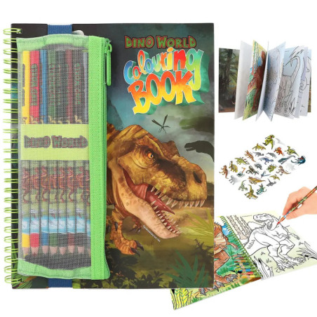 Dino World Malbuch mit Buntstiften