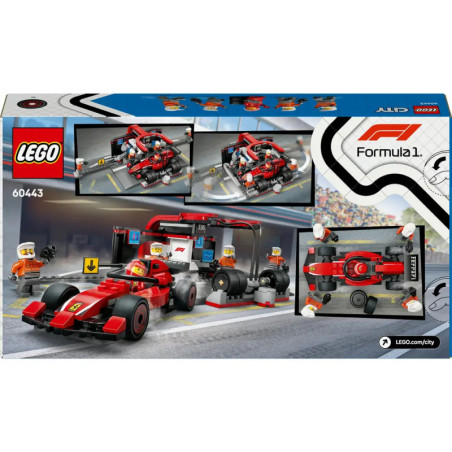 LEGO City 60443 F1 Boxenstopp mit Boxencrew und Ferrari Flitzer