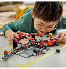 LEGO City 60443 F1 Boxenstopp mit Boxencrew und Ferrari Flitzer