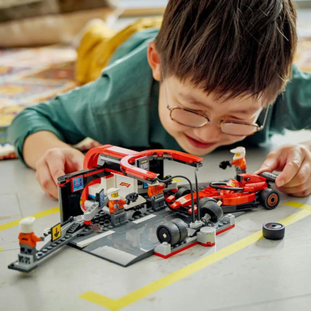 LEGO City 60443 F1 Boxenstopp mit Boxencrew und Ferrari Flitzer