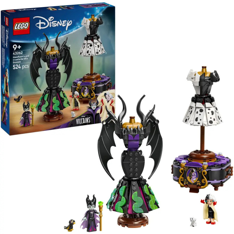 LEGO Disney Villains Set mit baubaren Kleiderständern, Minifiguren, Box, 524 Teile, ab 9 Jahren. LEGO Disney Villains Set mit baubaren Kleiderständern, Minifiguren, Box, 524 Teile, ab 9 Jahren.