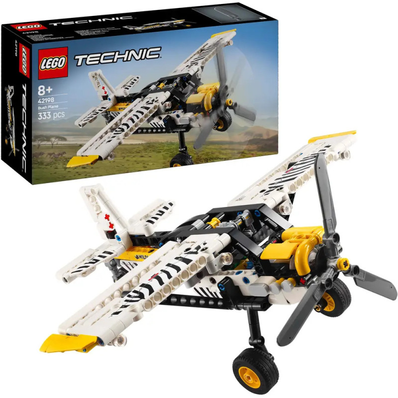 LEGO Technic Air Race Jet mit gebautem Flugzeug, Verpackung im Hintergrund, 333 Teile, für Kinder ab 8 Jahren.