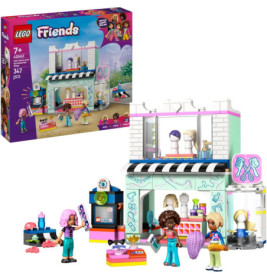 LEGO Friends Friseursalon mit drei Minifiguren, Salon-Gebäude und Zubehör für das Haarstyling.