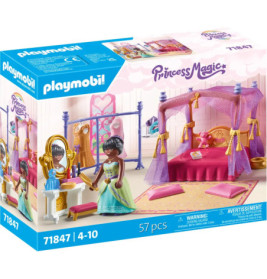 Playmobil Princess Magic Set mit Prinzessin, Himmelbett, Schminktisch und Zubehör. Empfohlen für Kinder von 4-10 Jahren.