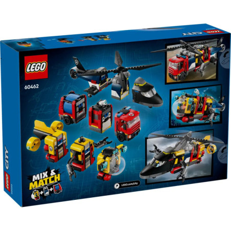 LEGO City 60462 Kombinationsset mit Hubschrauber, Löschauto und U-Boot