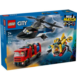 LEGO City 60462 Kombinationsset mit Hubschrauber, Löschauto und U-Boot