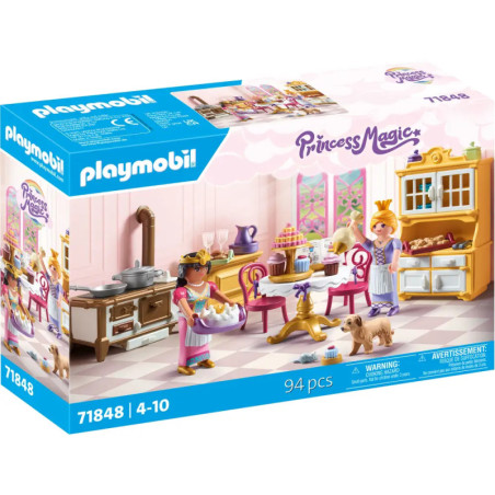 Playmobil Princess Magic Küchenset mit Prinzessinnen beim Backen und Hund, 94 Teile, für Kinder von 4-10 Jahren.